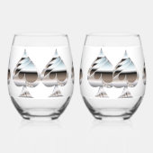 À Vin Sans Pied Jeu de Verre Argent Pique (Gauche)