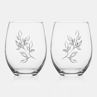 À Vin Sans Pied Verre Floral