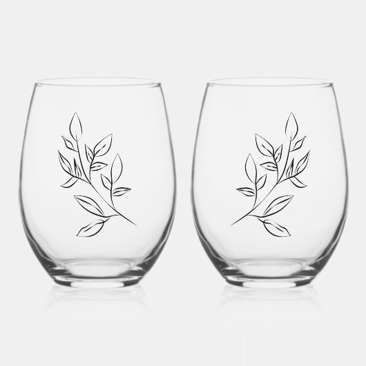 À Vin Sans Pied Verre Floral (Recto)