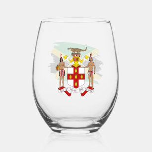 À Vin Sans Pied Verre Jamaïcain, Emblème, Drapeau Jamaïcain