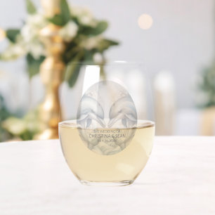 À Vin Sans Pied Verre Mariage moderne Whimsy Dolphin Modèle