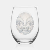 À Vin Sans Pied Verre Mariage moderne Whimsy Dolphin Modèle (Verso)