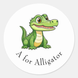 A voor Alligator Ronde Sticker