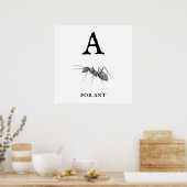 "A" voor Ant Poster (Keuken)