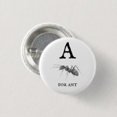"A" voor Ant Ronde Button 3,2 Cm (Voorkant /achterkant)