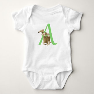 A voor Monogram Anteater Initiaal Romper