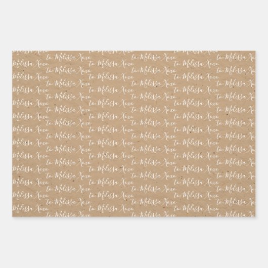 À votre nom écriture moderne Faux papier sac 3 (Devant 3)