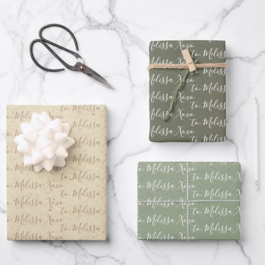 À votre nom Modern écriture Arbre 1 sac en papier (Recto)