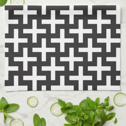 A&w-patronen gemaakt met 'plus'-teken theedoek (Gevouwen)