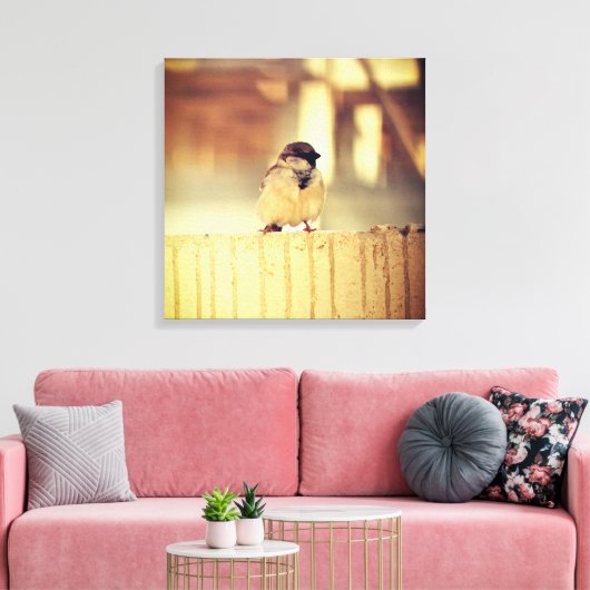 A Wee Sparrow Canvas Afdruk (Insitu (Woonkamer))