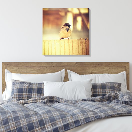 A Wee Sparrow Canvas Afdruk (Insitu (Slaapkamer))