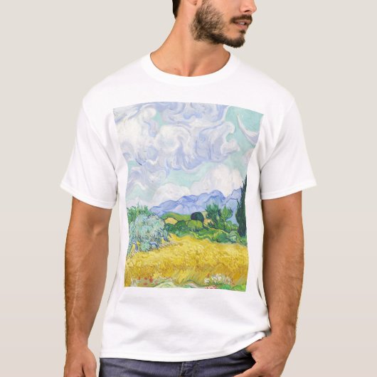 A Wheatfield met Cypresses - Vincent Van Gogh T-shirt (Voorkant)