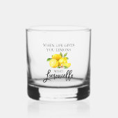 À Whisky Aquarelle Citrons Brush Script Limoncello Verre (Recto)