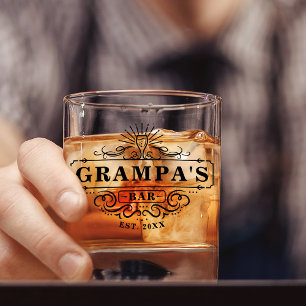 À Whisky Bar Grampa personnalisé Année de création de verre