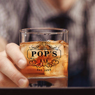 À Whisky Bar Pop's personnalisé Année de création de verre