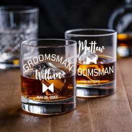 À Whisky Ensemble de verre de whiskey Groomsman personnalis
