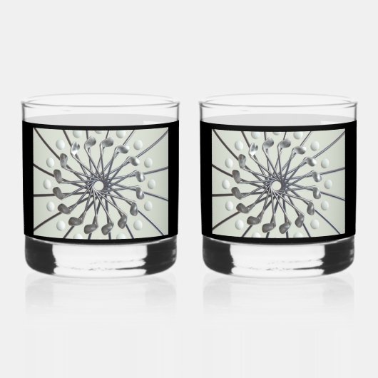 À Whisky Verre des roches imprimées de Golf Lover (Recto)