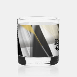 À Whisky Verre Whiskey Abstrait Art noir Blanc Or