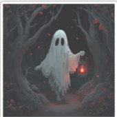 A white ghost holding a red lantern in a hamfores sticker (Voorkant)