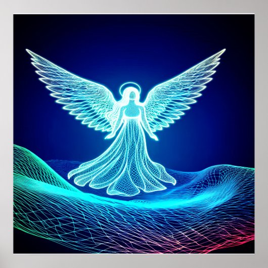 A White Glowing Angel Resting in His Hand Poster (Devant)