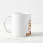 a white mug with an image of sun and moon (Gauche)