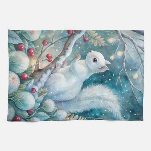 A White Squirrel Theedoek (Horizontaal)