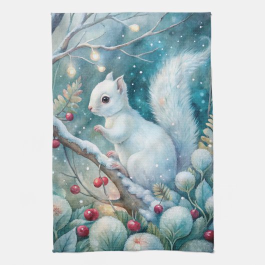 A White Squirrel Theedoek (Verticaal)
