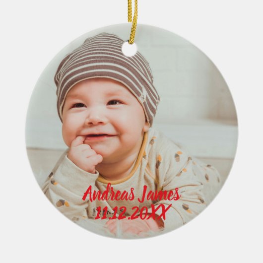 A Winter Wonderland: Your Baby's First Christmas Keramisch Ornament (Voorkant)