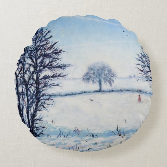 A Winters Walk Rond Kussen (Voorkant)