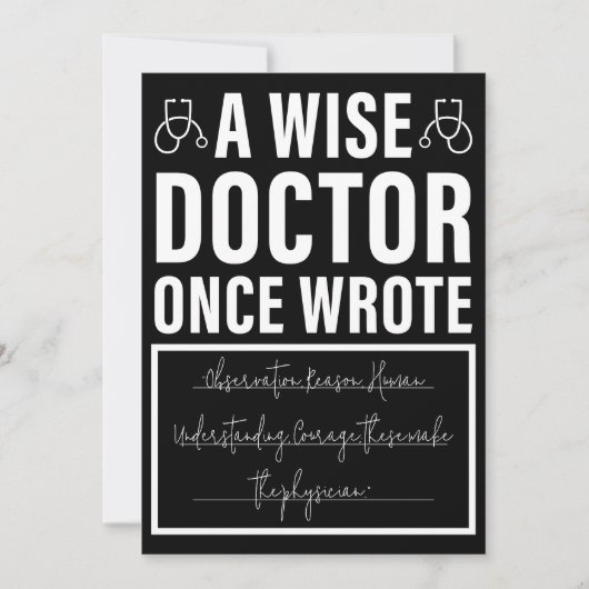 A Wise Doctor Once Wrote - Funny Doctor Gezegde Kaart (Voorkant)