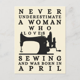 A Woman Who Loves Sewing And Was Born In April Briefkaart