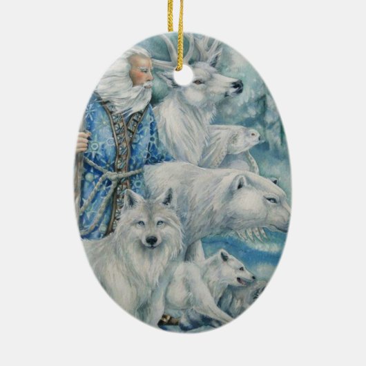 A Woodland Kerstland Keramisch Ornament (Achterkant)