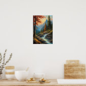A Woodland's Melody, Rocky Cascade Poster (Keuken)