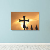 A Wrought-iron Cross Canvas Afdruk (Insitu (Houten vloer))