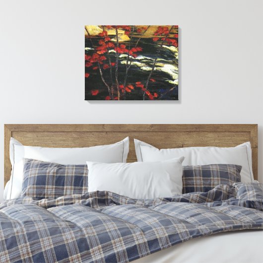 A. Y. Jackson - Red Maple Canvas Afdruk (Insitu (Slaapkamer))
