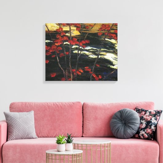 A. Y. Jackson - Red Maple Canvas Afdruk (Insitu (Woonkamer))