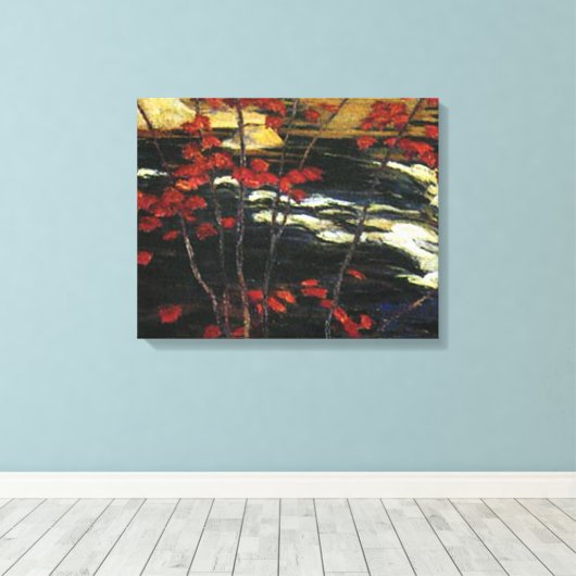 A. Y. Jackson - Red Maple Canvas Afdruk (Insitu (Houten vloer))