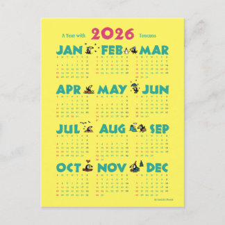 A Year with Toucans: Calendar 2026-Y Feestdagenkaart