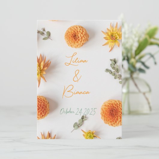 A "Yes" in Summer Hues - invitation wedding (Debout devant)