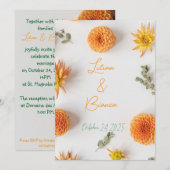 A "Yes" in Summer Hues - invitation wedding (Devant / Derrière)