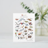 A-Z of amazing animals Briefkaart (Staand voorkant)