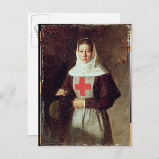 A Zuster, 1886 Briefkaart (Voorkant / Achterkant)