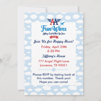 AA Fun Wives Invitation evite clouds Kaart