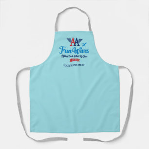 AA Fun Wives Logo Personalized Blue Apron Schort