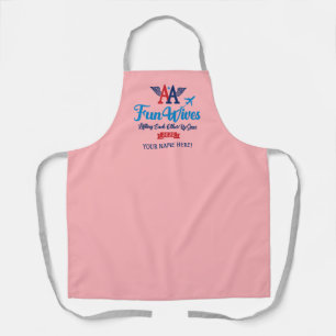 AA Fun Wives Logo Personalized Pink Apron Schort