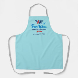 AA Fun Wives Logo Persoonlijk Blauw Schort