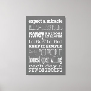 AA-Gezegden en -slogans 2 Canvas Afdruk