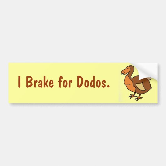AA-I remmen voor Dodos. Bumpersticker (Voorkant)