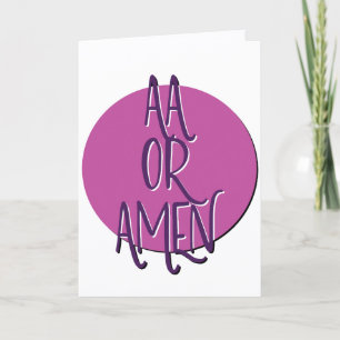 AA Of Amen Hersteldag Slogan Jubileum Kaart