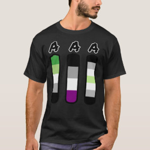 AAA aromantische asexual agender batterijen Klassi T-shirt